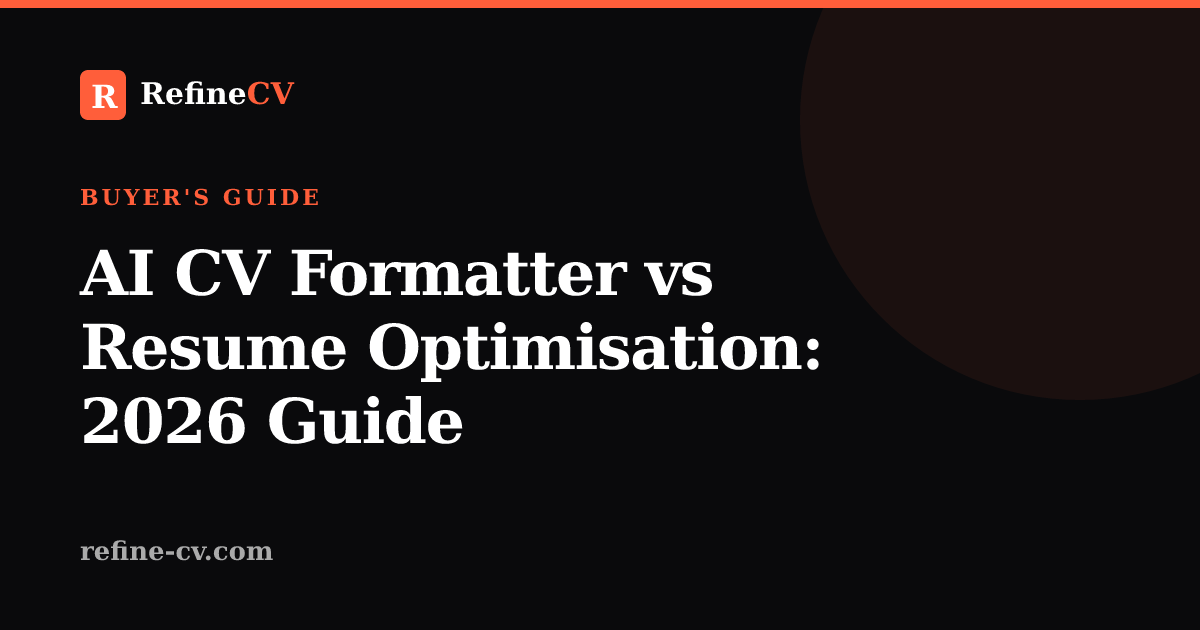 AI Resume Optimization vs CV Formatting Software 2026