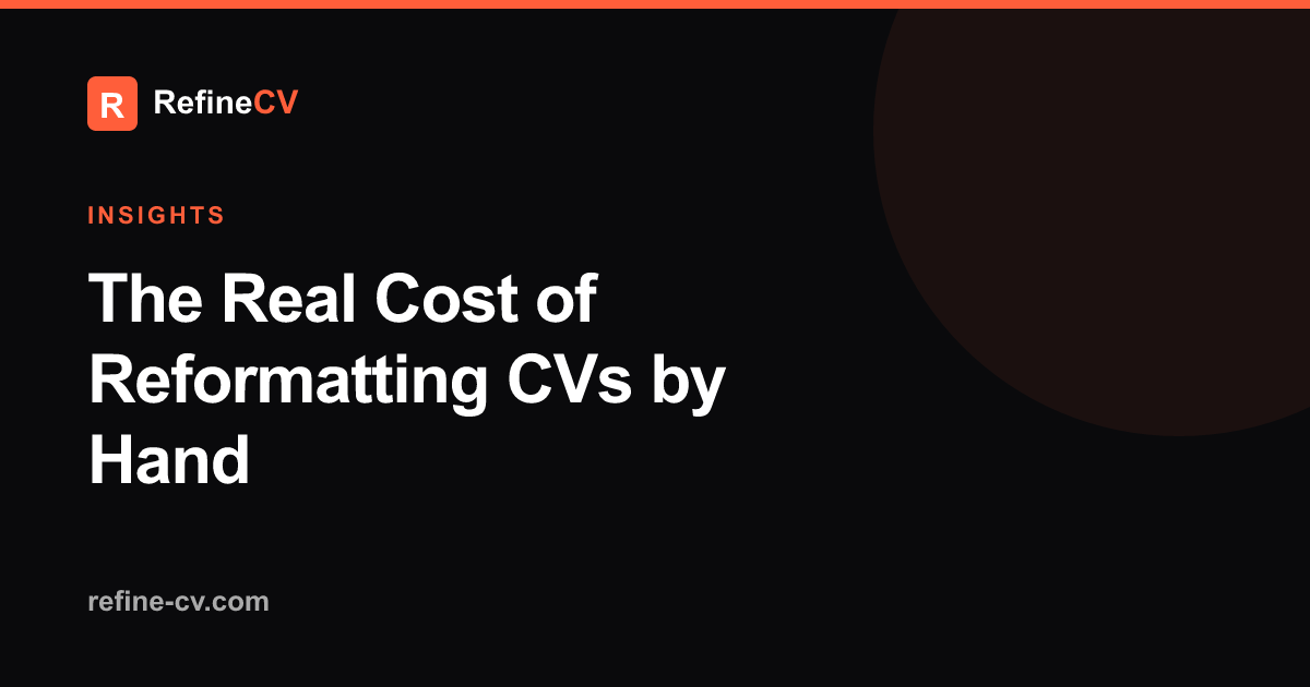 The Real Cost of Reformatting CVs by Hand