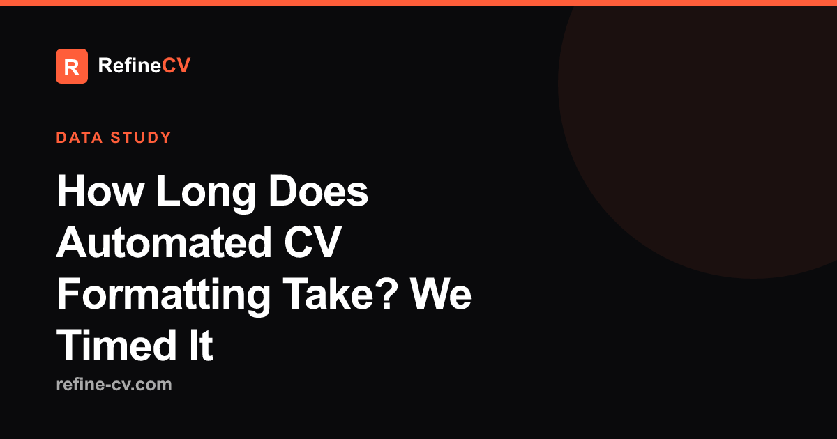 How Long Does Automated CV Formatting Take? (2026)