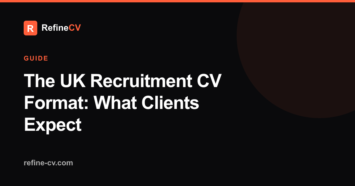 The UK Recruitment CV Format: What Clients Expect